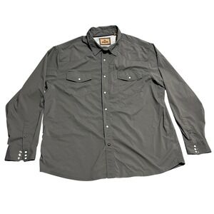 Redhead Ranch Mens Snap Front Western Shirt Gray Long Sleeve Size 2XL